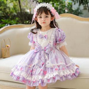 China Lolita Princess Dress Short Sleeved Children's Dress Clothing With Headband supplier