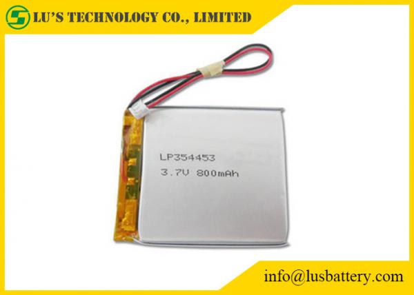 LP354453 3.7 V 800mah Battery , Lithium Polymer Rechargeable Battery