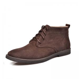 Square Heel Brown Suede Desert Ankle Boots Round Toe Luxury Brand Vintage Footwear