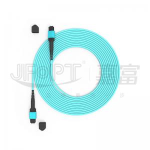 12 Cores Speed MPO Patch Cord Aqua Color for Data Center Connection 10G Multi-mode OM3 Fiber Optic Patch Cord