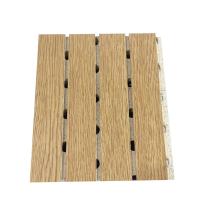 China Wooden Laminated Grooved Sound Absorbing Board Restaurant Decorative MDF Wall Panel on sale