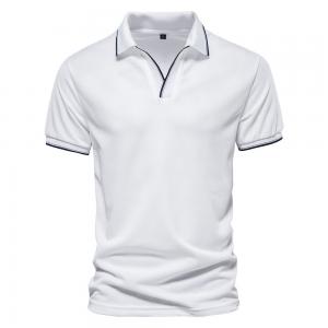 Print Custom Polo T-Shirts for Men 2024 Summer V-Neck Solid Color Work Short Sleeve