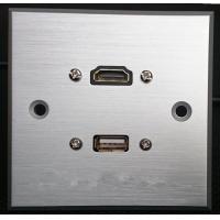 China HDMI & USB Aluminum Alloy Wall Plate , Electrical Wall Socket For Hotel / Home on sale