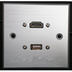 China HDMI & USB Aluminum Alloy Wall Plate , Electrical Wall Socket For Hotel / Home supplier