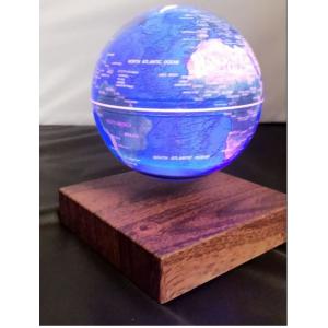 wooden base magnetic floating levitate 6inch globe lighting change colorful