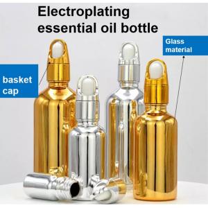 China Sliver Gold 50ml Empty Serum Bottle With Dropper Plating Electroplate supplier