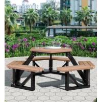 China Hexagon Rattan Long Bench Plastic Wood Long Wicker Bench Custom on sale