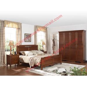 English Country Style Solid Wood Bed in Wooden Bedroom Furniture sets