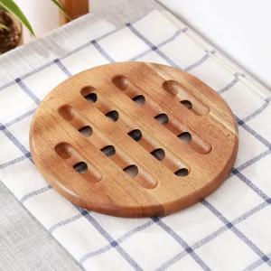 China Wooden Trivet Natural Bamboo Cup Mat Pads Coaster Dia 25 Cm supplier