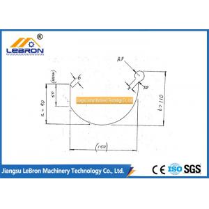 Q235 T18mm Half Round Gutter Roll Forming Machine Multiple Raises Buildings Use