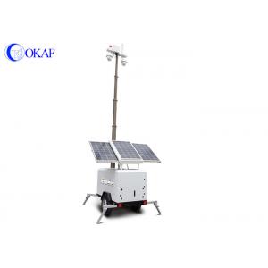 China Solar Panels Mobile Sentry Video Surveillance Trailer Semi - Permanent Movability supplier