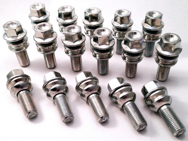 Porsche Car Wheel Lug Bolts 16 Pcs 30 Mm Thread Length Radius Seat Type