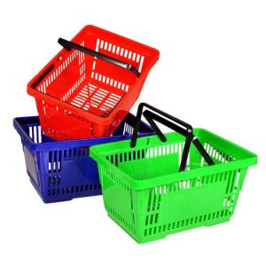 Foldable Portable Plastic Trolley Basket For Groceries, Plastic Shopping Basket
