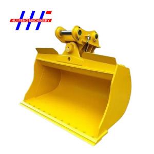 Yellow 16MN Excavator Cleanup Bucket 2x45 Tilting Mud Bucket