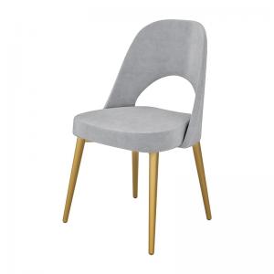 China ODM Fabric Dining Room Chairs Ergonomic Grey Upholstered Dining Chair supplier