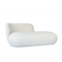 China Wood Legs Three Seater Fabric Sofa Chaise Daybed White Boucle Sofa RHF on sale