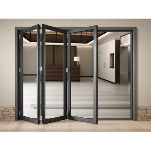 Customized Aluminium Folding Glass Sliding Doors Frame Wall Mounted