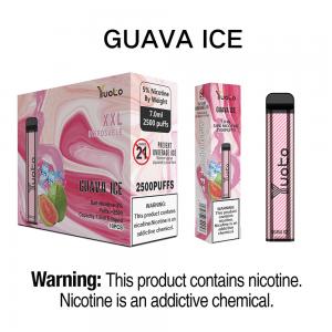 Best Electronic Cigarette 2022 Yuoto XXL 2500 Puffs Guava Ice non rechageable 1200mAh Battery