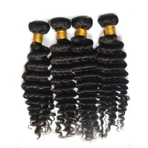 Full And Thick Ends Brazilian Curly Hair Extensions , Deep Wave Human Hair Bundles 