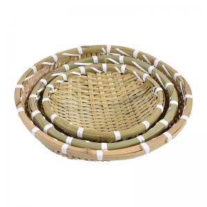 China Food Pick Natural Bamboo Basket Weaving Sieves Eco Friendly supplier