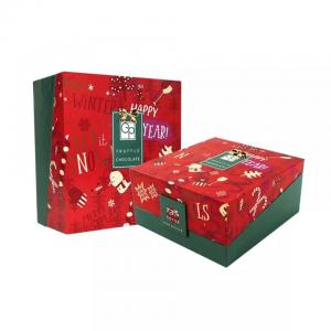 Custom Printing Christmas Cardboard Gift Boxes Decorative Christmas Eve Box