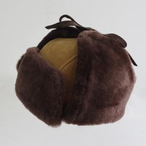Promotional cheap warm double face sheepskin trapper baby winter hat