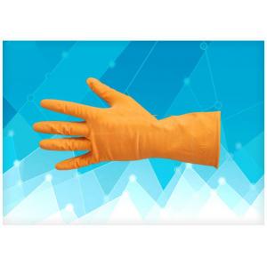 Dip Flock - Lined Non Powdered Latex Gloves , Orange Color Latex Exam Gloves