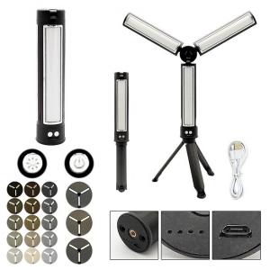 Rechargeable Camping Lantern 3 Panels Lantern With Tripod φ4.0x H18.6cm ABS + PS +PC