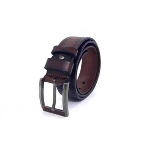 China 100% Pure Leather Men's Dress Belts Embossed Arch Pattern With Prong Buckle wholesale