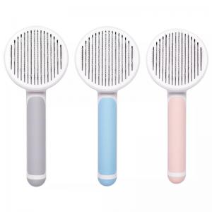 China Wholesale Automatically Pet Dog Cat Grooming Brush Self Cleaning Remove Dog Hairs Pet Comb supplier