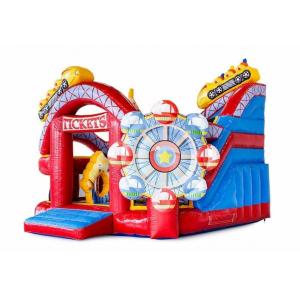 China Adult Inflatable Playground Bounce House Combo Funcity Bounce Round Jumping House Obstacle Course Moonwalk Bounce House supplier