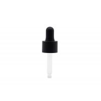 China 18mm Matte Black Aluminum Essential Oil Dropper With Matte Black Silicone Teat on sale