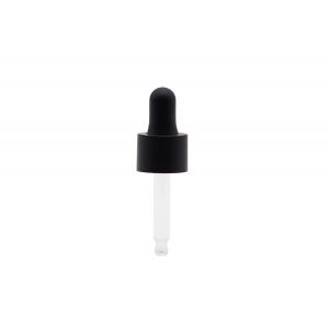 18mm Matte Black Aluminum Essential Oil Dropper With Matte Black Silicone Teat