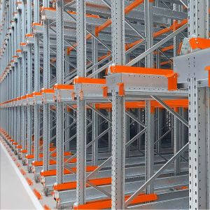 China Q235B Steel Warehouse Automatic Radio Shuttle Pallet Racking With Crane System wholesale