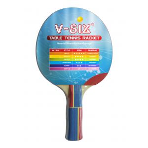 China White Sponge Table Tennis Rackets Reverted Double Rubber With Coloured Handle supplier