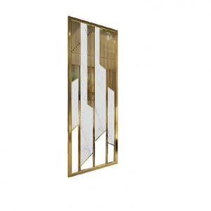 White marble and gold design metal living room divider and screen