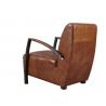 Light Brown Tan Leather Accent Chair , Leather Relaxing Chair Durable Iron