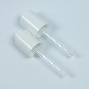 China カスタムカラー 18mm 24mm ガラスパイペット プレスダウンタイプ プラスチックドロッパー 丸い形とポンプ 素材 プラスチック ppとガラス wholesale