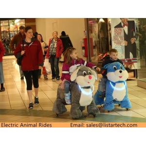 Coin Operated Animal Rides with LED Flashing Lights and Music, Coin Operated Plush Ride