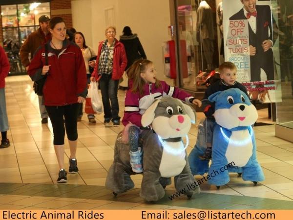 Coin Operated Animal Rides with LED Flashing Lights and Music, Coin Operated