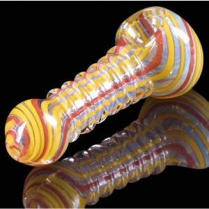 4.5inch Glass Hand Pipes Clear Spotted Mouth Solid Bowl Hand Blown Glass Bongs 90g