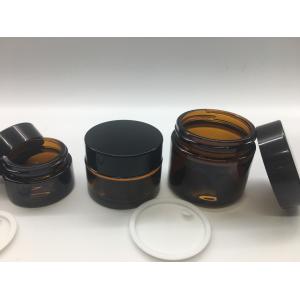 China Brown Amber Glass Jar 5g - 50g Brown Jar For Face Cream Eyes Cream supplier