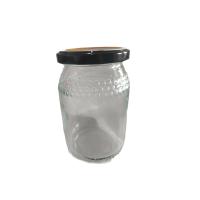 China New Glass Honey Jar 380ml For Honey Packaging With Metal Lid on sale
