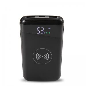 Rohs Qi Wireless Power Bank 10000mah , Wireless Charging Bank Qc3.0 Built - In Cable Design