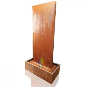 Garden Corten Steel Vertical Wall Water Feature Fountain With LED Lights