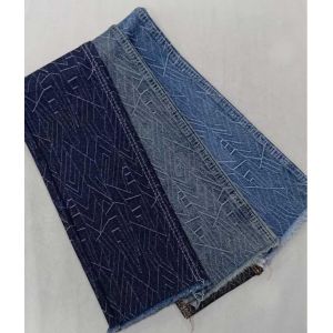 China Beautiful pattern Heavy weight Dark blue with full width 180cm /10x7 Denim fabric for jeans wholesale