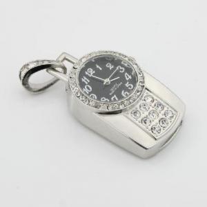 4GB Luxury Rhinestone Watch Necklace USB Flash Drive