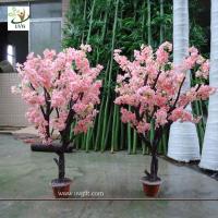 China UVG CHR043 Artificial Bonsai Tree with pink cherry flower for home garden decoration on sale