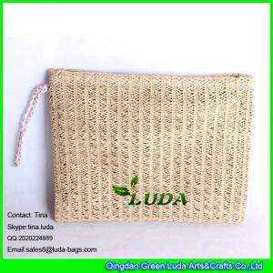 LUDA Clutch Purse Bag Evening Shoulder Coated Straw Envelope Paper Straw Handbag