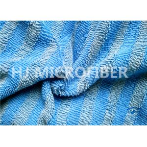 China Warp Knitted Blue Microfiber Twisted Pile Fabric For Rag / Duster , Polyester Fabric supplier